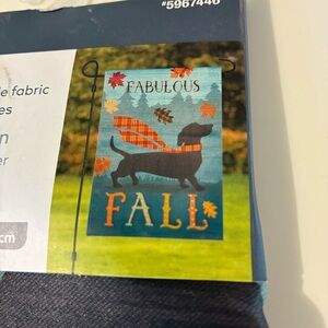 New Welcome Fall Fabulous FALL doggie Garden Flag 12” x 18” dachshund weenie dog